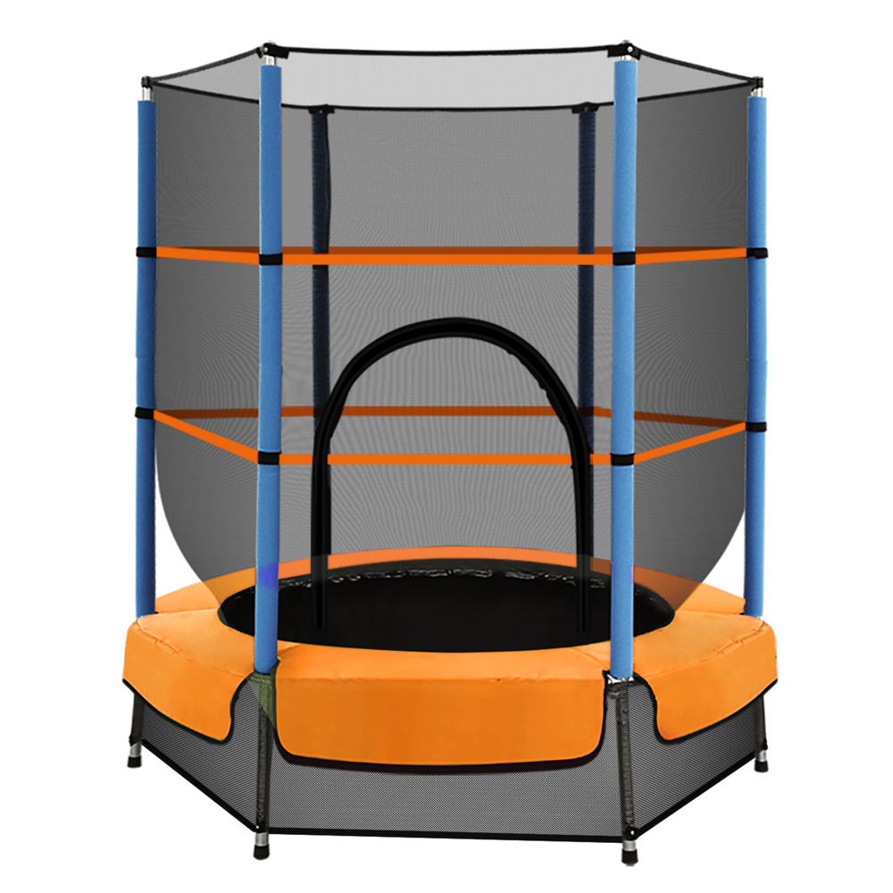 4 5ft trampoline for kids w enclosure safety net rebounder gift orange Product details 1