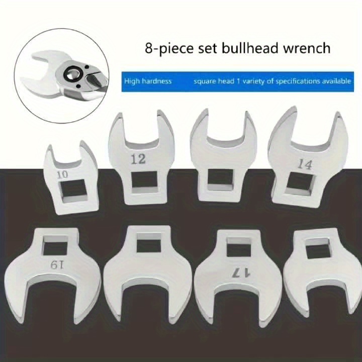 8pcs Replaceable Open-End Wrench Set with Interchangeable Heads
