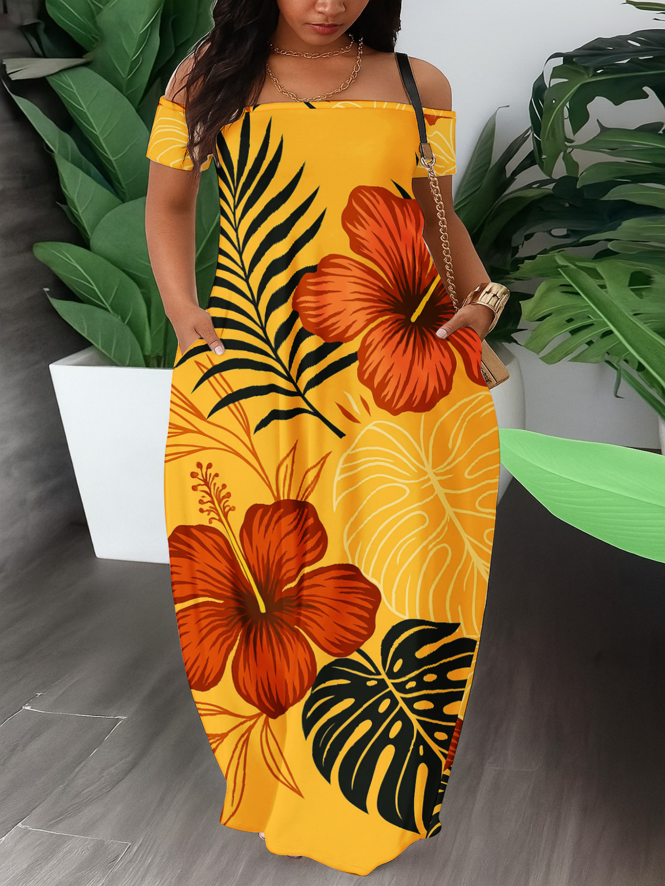 orange dress sold on Temu United States