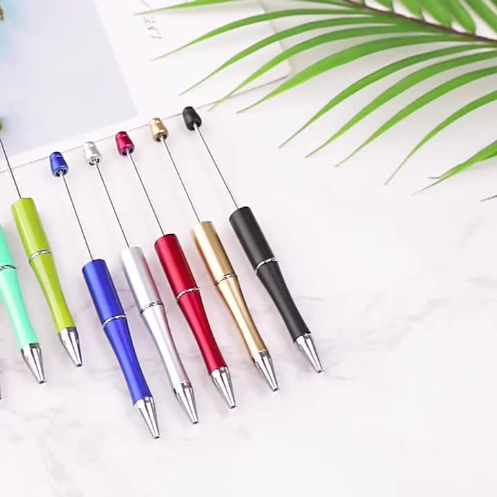 20pc Ballpoint Pen Bead DIY Custom pen Plastic Beadable Pen Bead Pen Gift  School Office Writing Supplies Stationery Wedding Gift