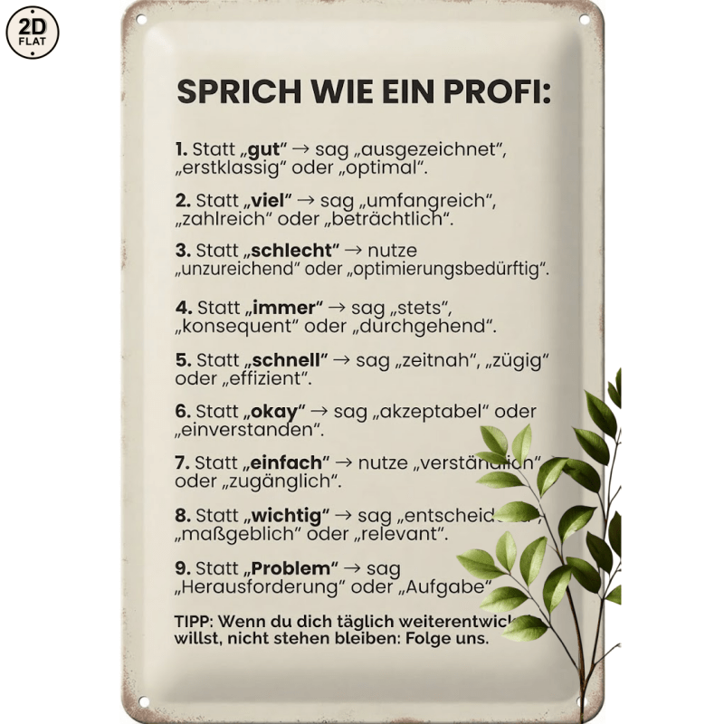 Image of 2d Flat, 1pc Metal Sign. German Professional Tips Perfect For Home, Office, Bar, Outdoor Decor 20x30cm 2d Flat, 2d Flat