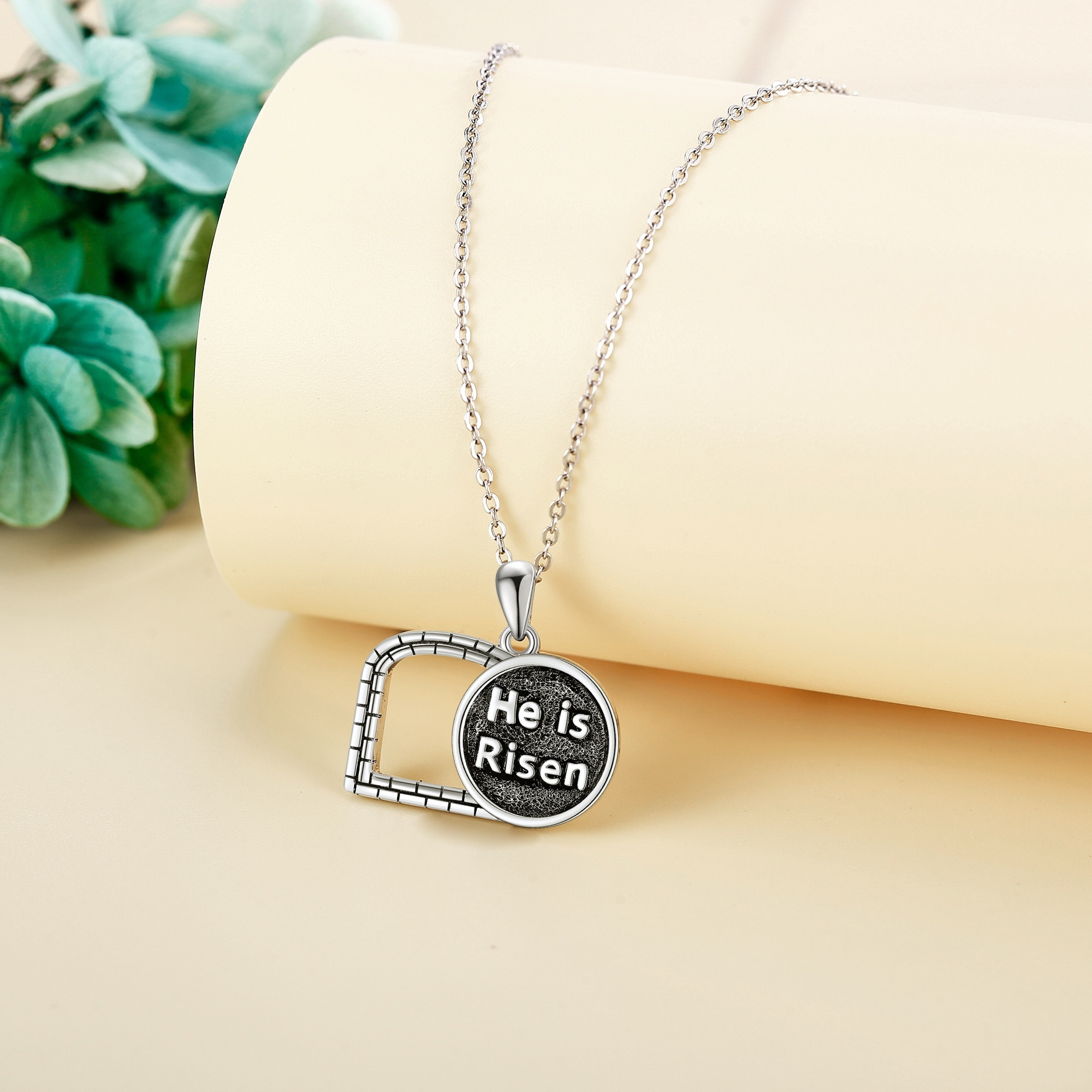 Women's 925 Sterling Silver Empty Tomb Necklace, Christian Gift