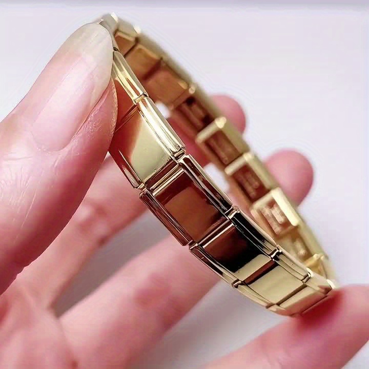 9mm Width Stainless Steel Charm Bracelet Elastic Chain