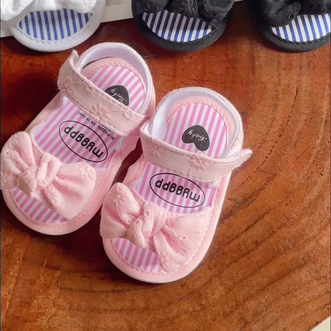 Baby Girls Sandals Bowknot Decor Soft Non Slip Open Toe Crib - Temu