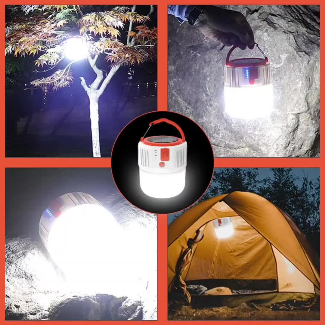 Solar LED Lantern 3 Mode Flashlight Portable Outdoor Rechargeable LED Light  Camping Hanging Lantern