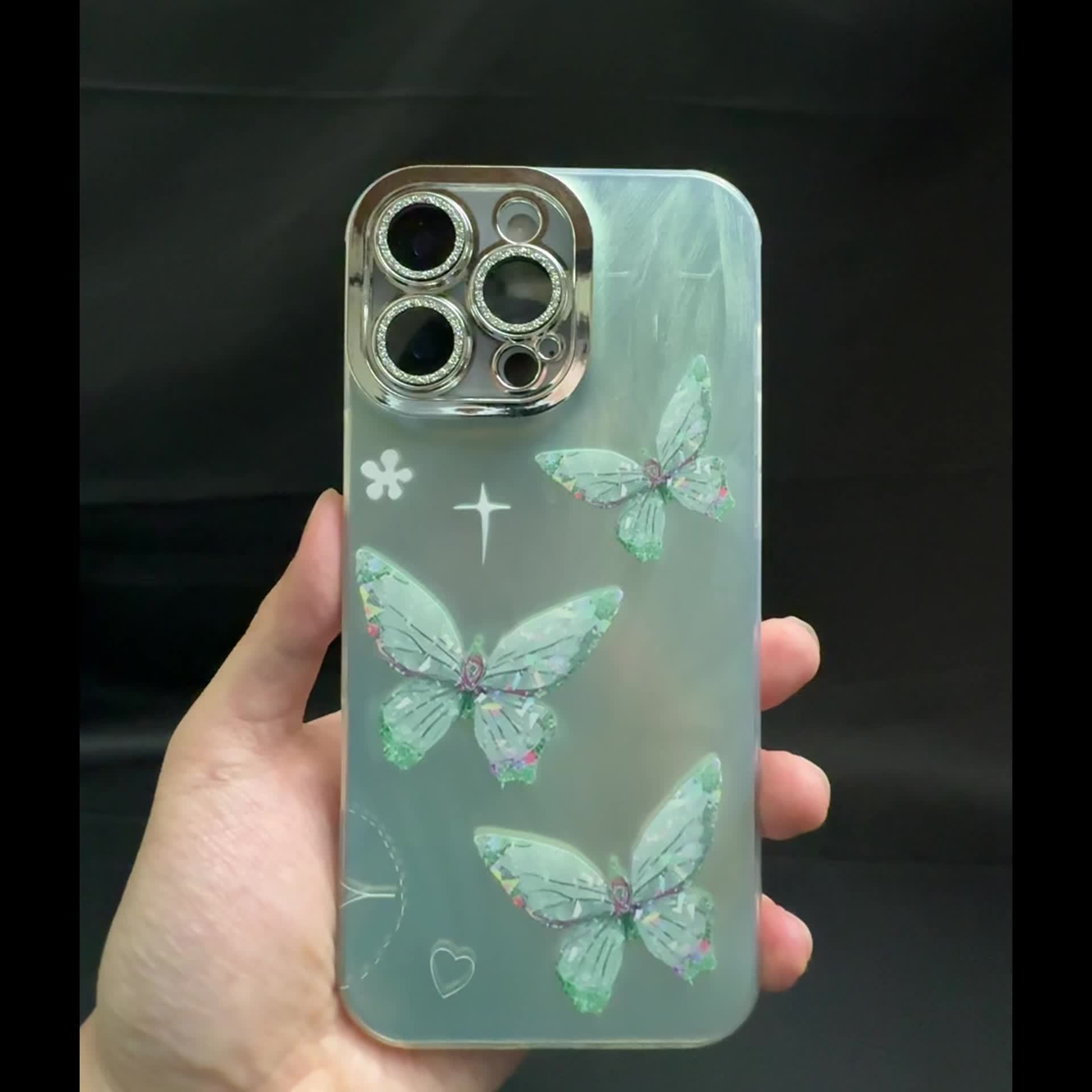 The Protective Cover for Iphone Models 16, 15, 14, 13, 12, And 11 Showcases The Well-Liked Butterfly Pattern for The Apple 16 Pro Max And 15 Pro. It Comes with a Complete Protective Shell And a Strap for Added Safety. - Image 9