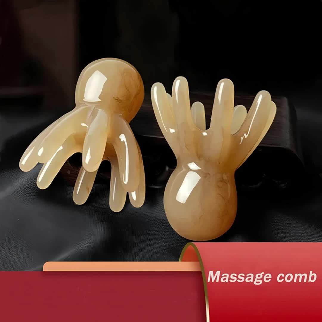 2pcs Portable Octopus Wide-Tooth Massage Comb Set for Relaxation