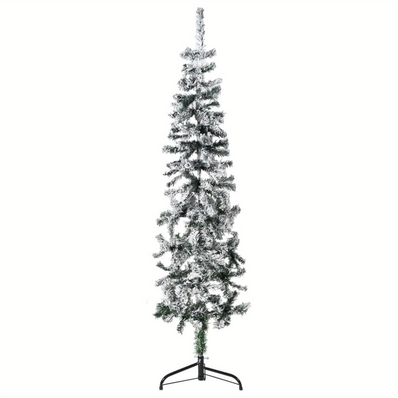 Slim Artificial Half Christmas Tree With Flocked Snow 150 Cm