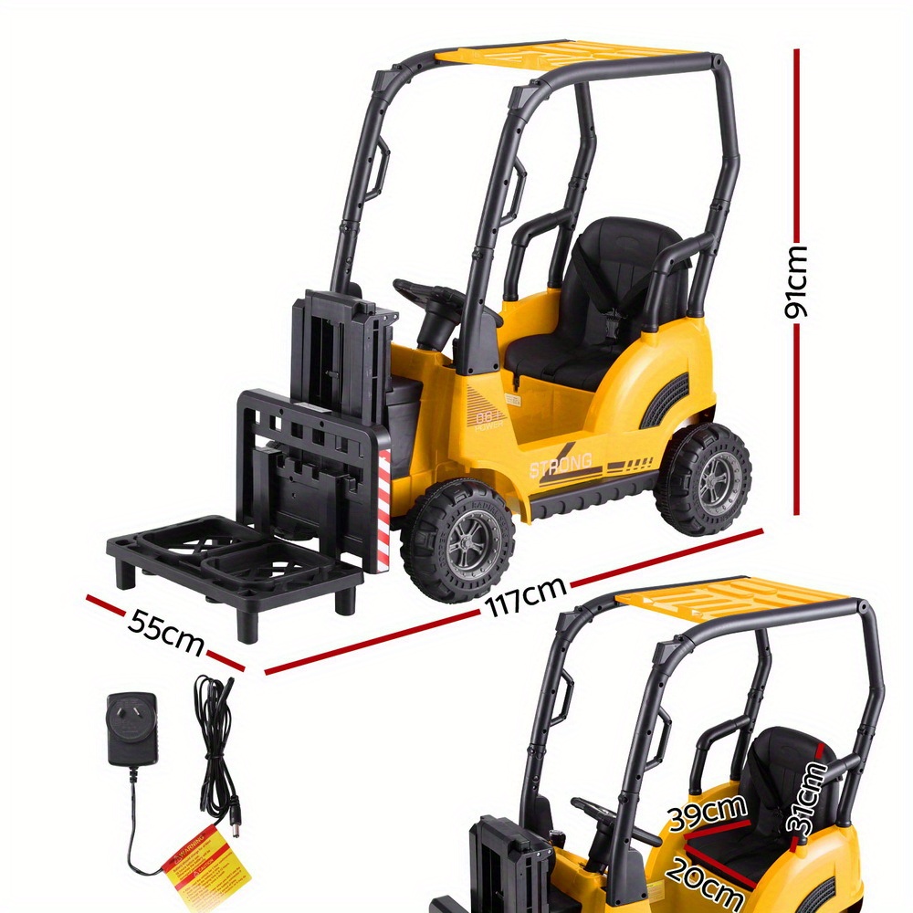 kids electric ride on car forklift loader toys cars horn remote 12v yellow Product details 2