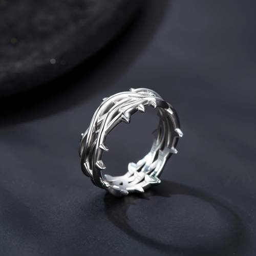 of Thorns Ring 925 Sterling Silver Thorn Ring Size 8-13 for Men Women Silver (9)