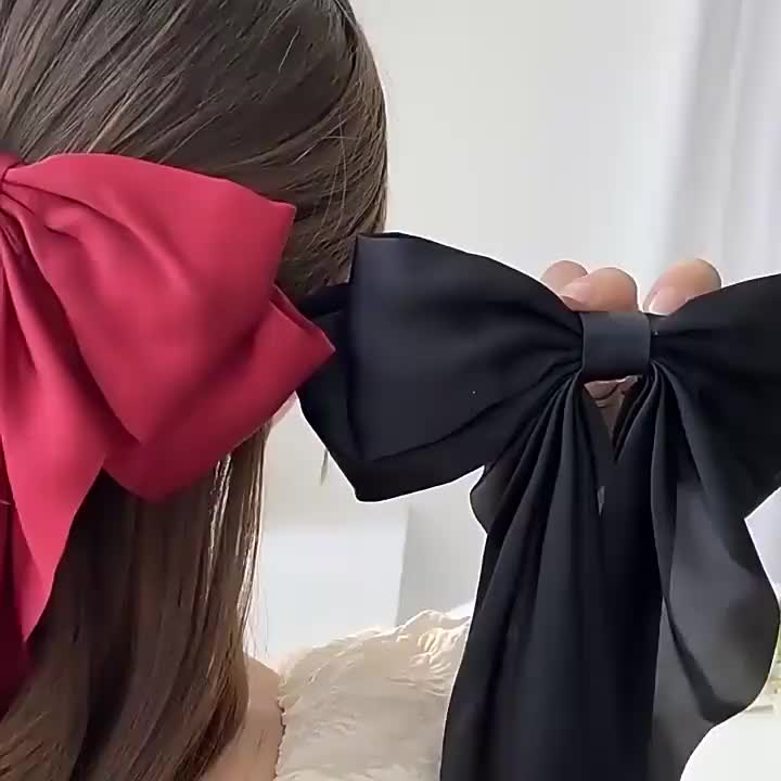 Hair Ribbons Satin Hair Bows For Women Bows Clip For Women - Temu