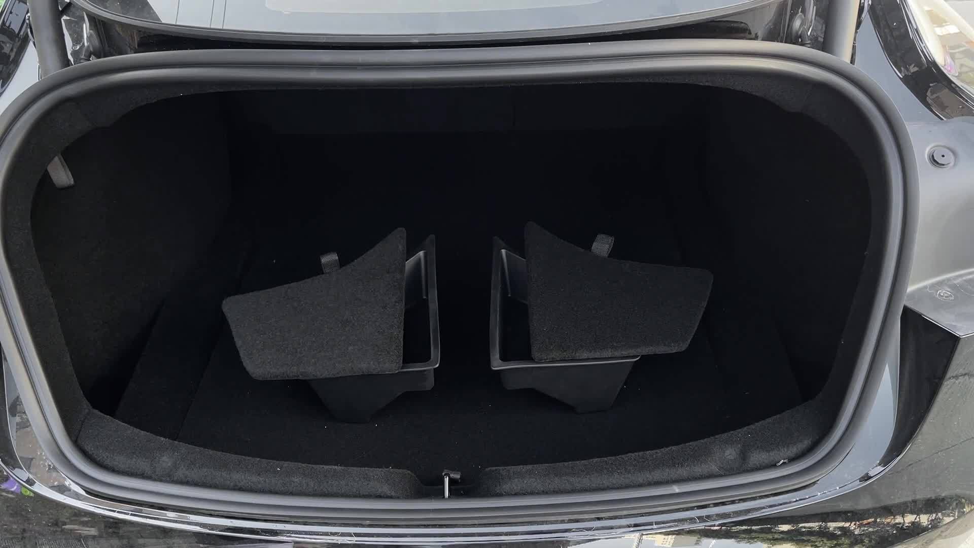 For For Model 3 Highland Trunk Storage Box, Car Trunk Side Storage Box  Under Seat Organizer Tray Flocking Mat Partition Board Stowing Tidying