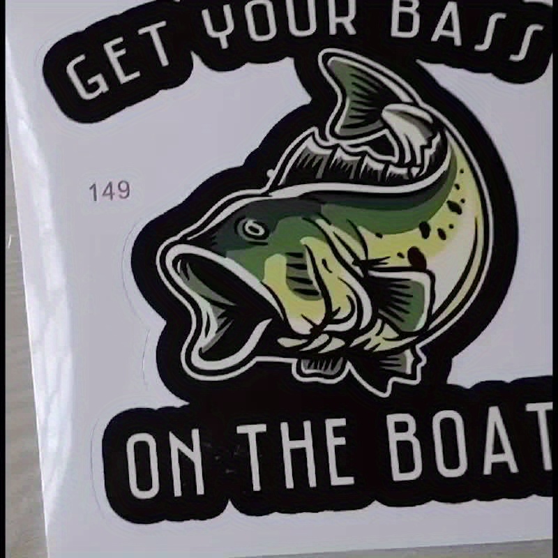 Get Your Bass On The Boat Fishing Design Car Sticker For - Temu