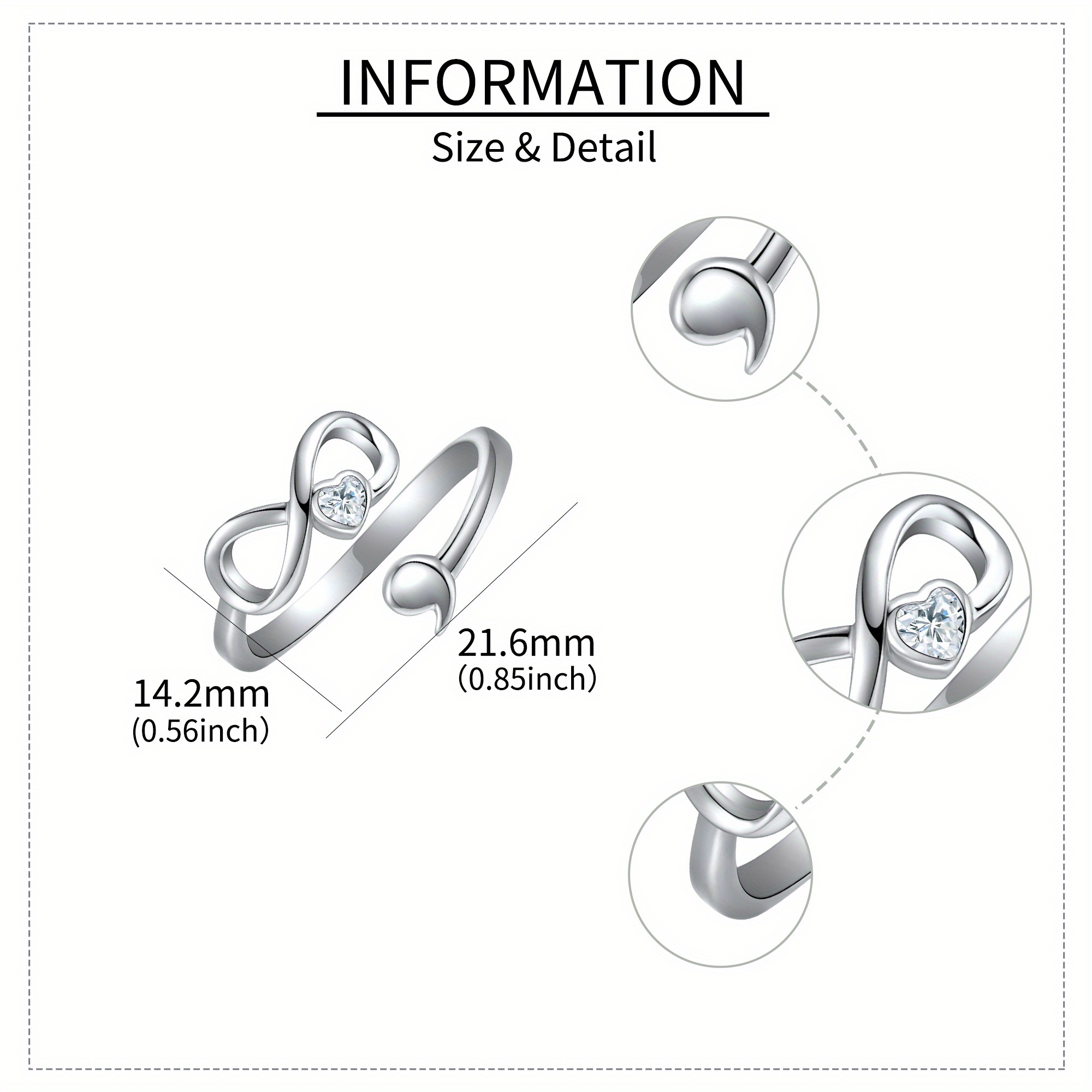 Semicolon Ring 925 Sterling Silver Wrap Rings for Women
