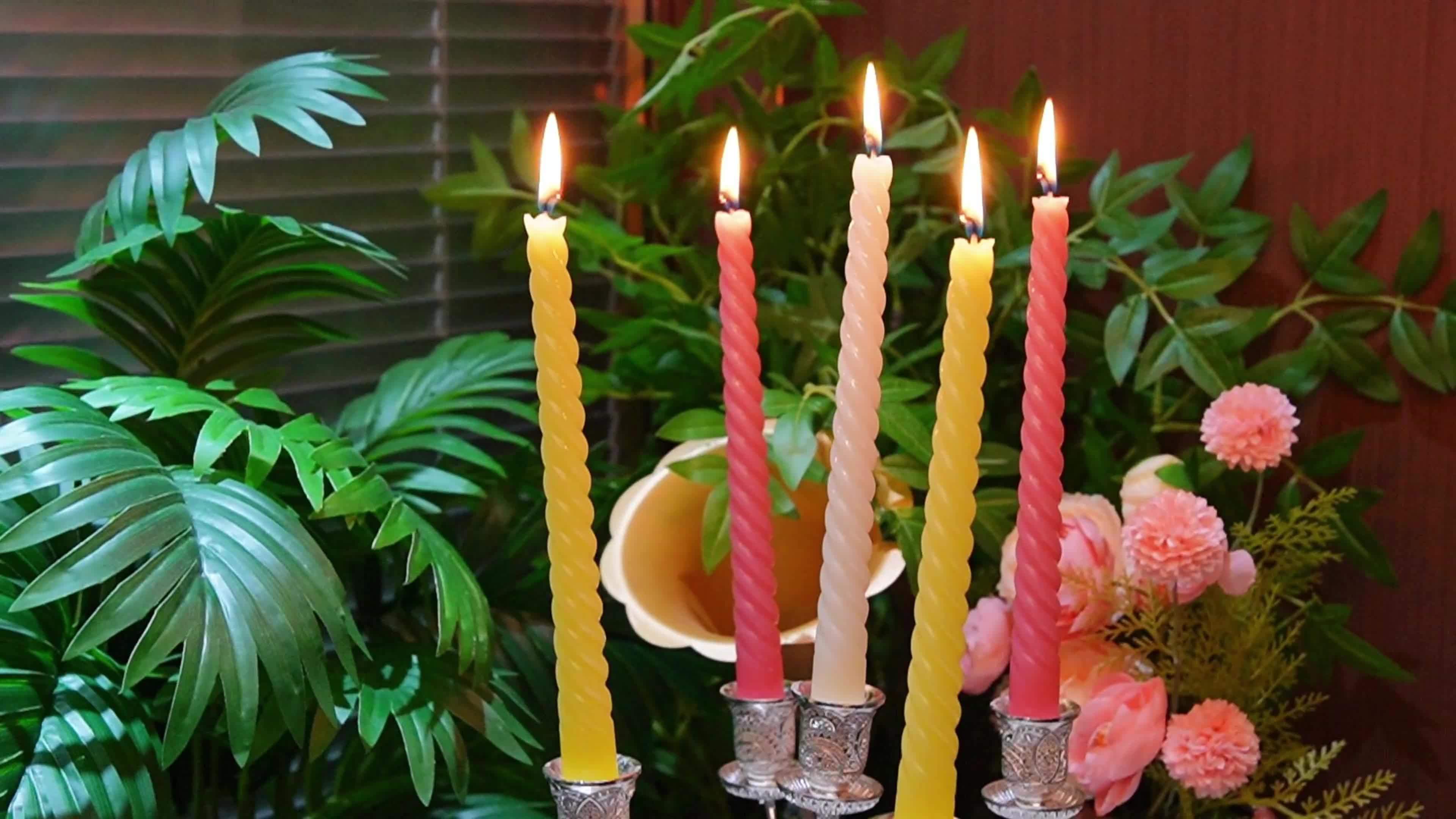 Festival Candles 12 Thin Spiral Stick Candles for Decorations