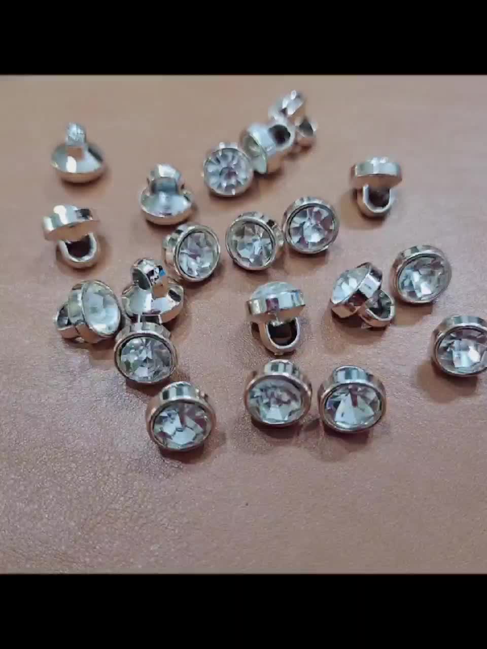 50pcs 8mm Small Rhinestone Buttons for Apparel Decorations