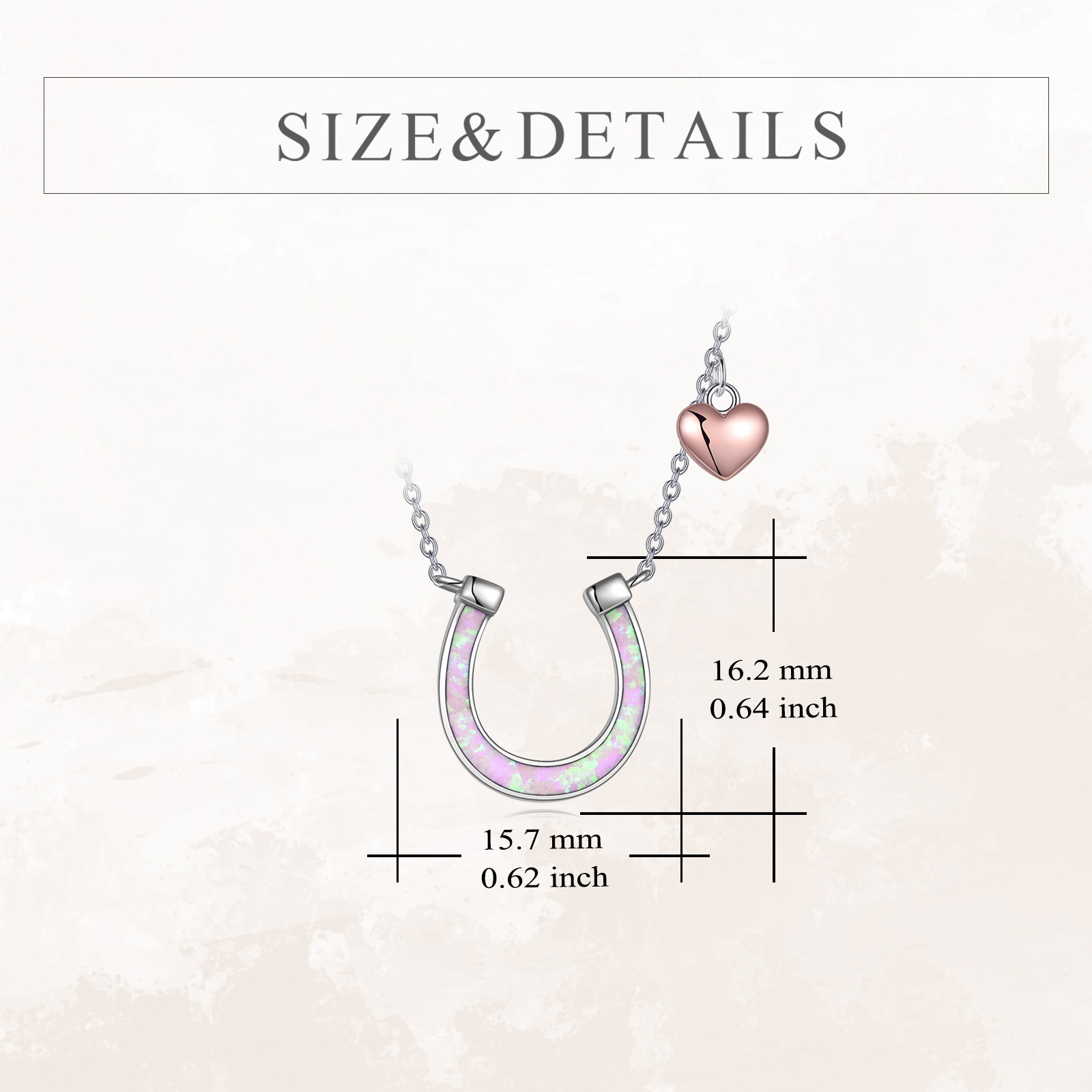 Sterling Silver Horseshoe Necklace with Opal Pendant
