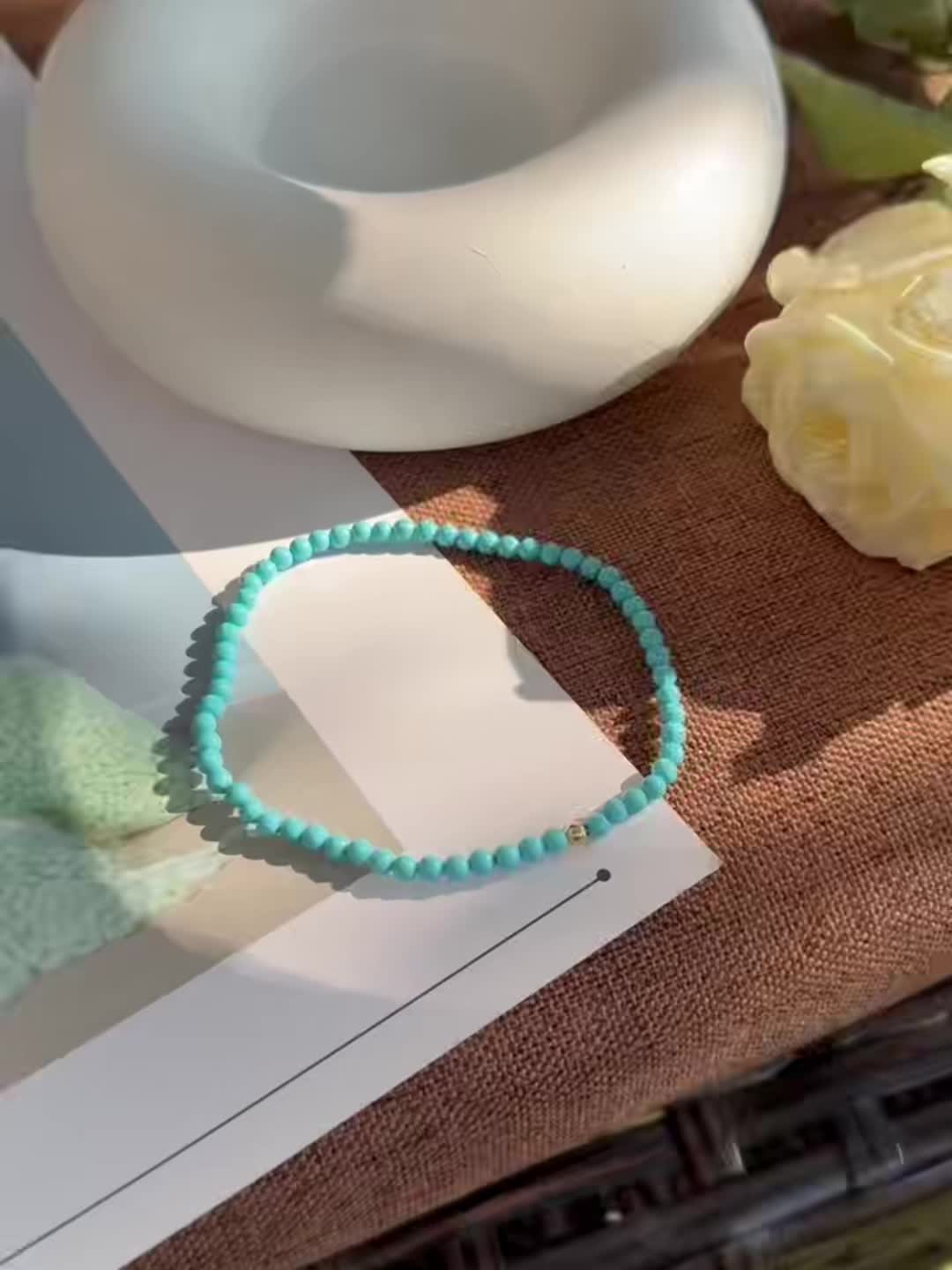 Natural Retro Bohemian December Birthstone Turquoise Bracelet