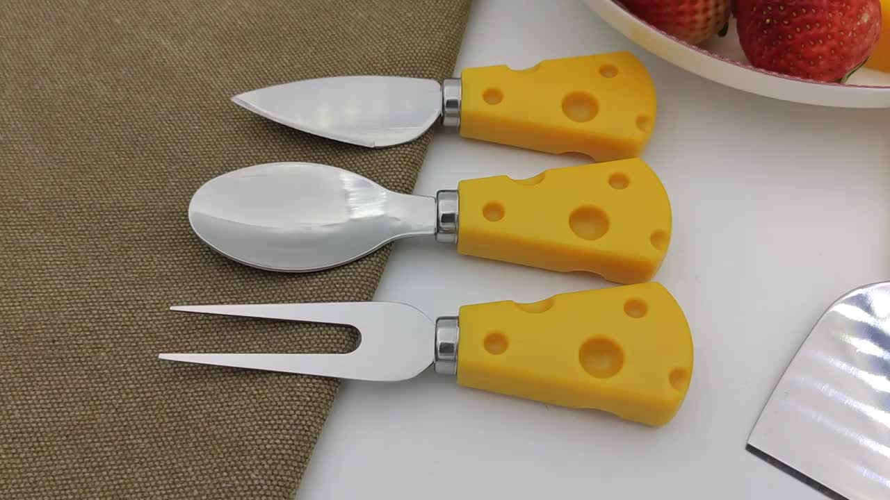 Stainless steel cheese 7 pcs set cheese knife set and fork creative cute  butter cheese cake dessert fork