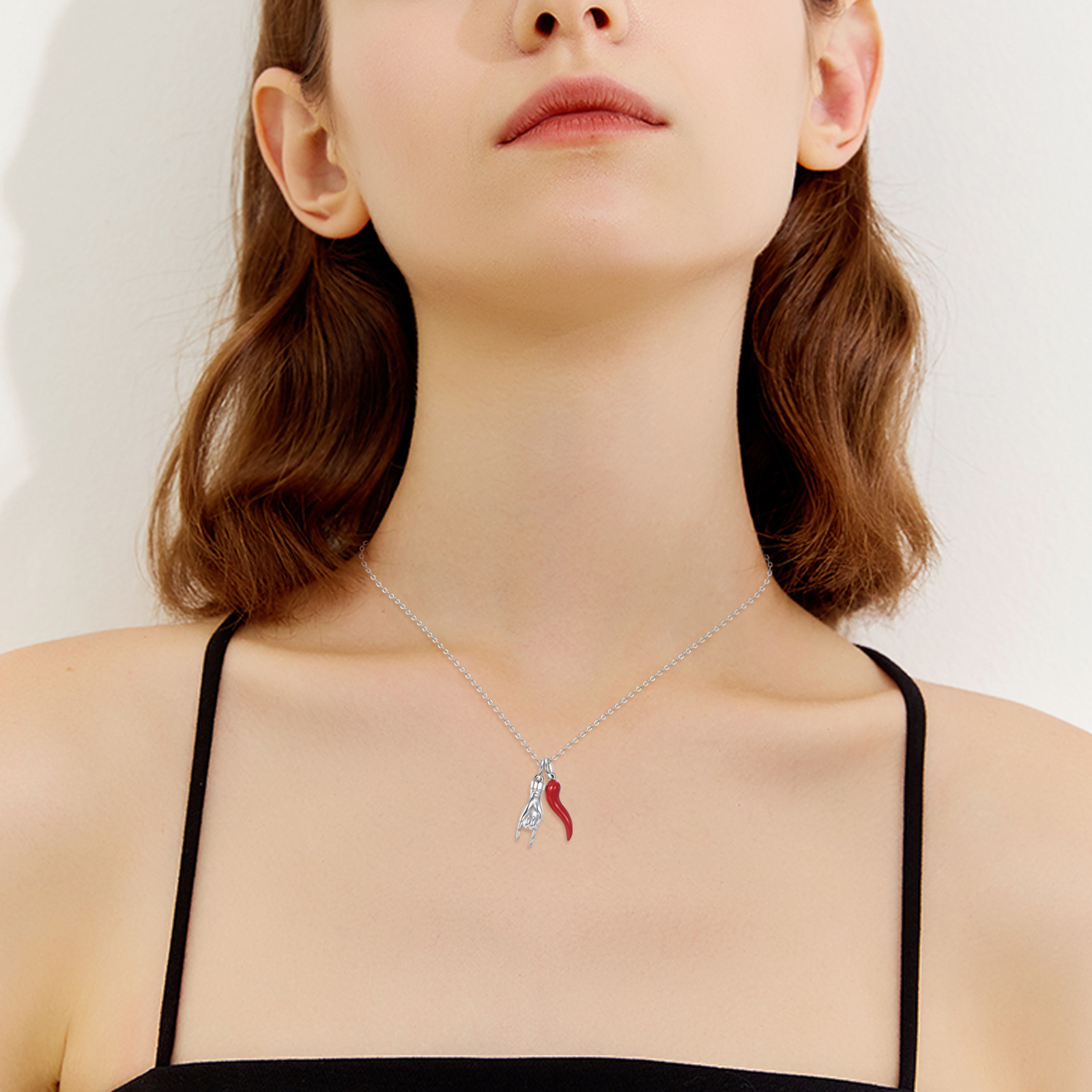 925 Sterling Silver Italian Horn Necklace, Auspicious Meaning