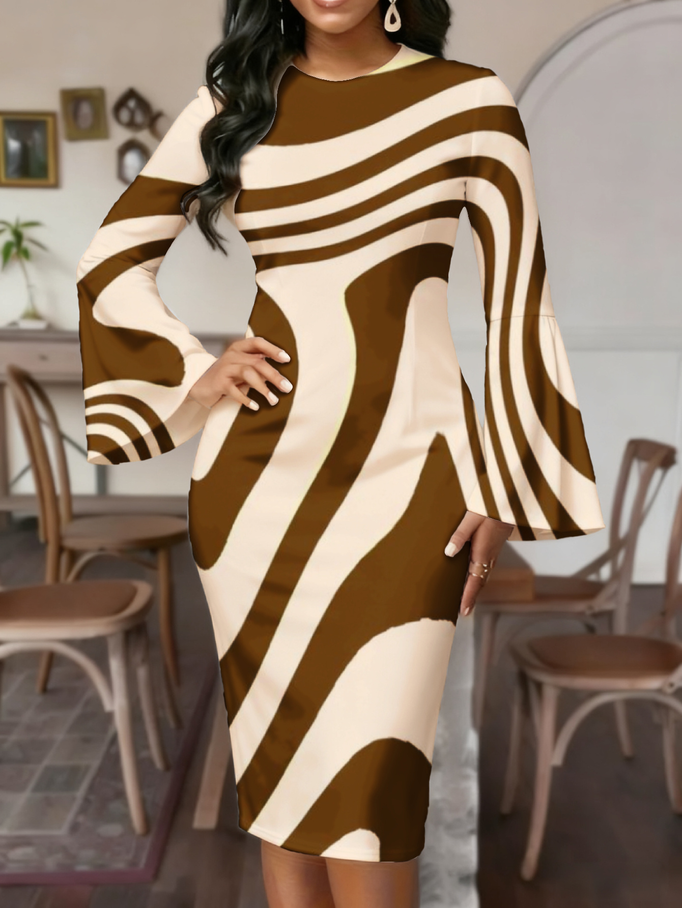 plus size evening dresses with sleeves sold on Temu United States
