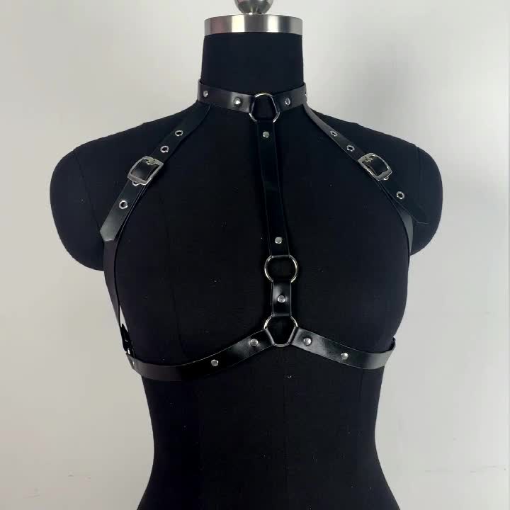 Accessories Gothic Leather Body Harness Hollow Out Tank Cage Bra - United  Corsets