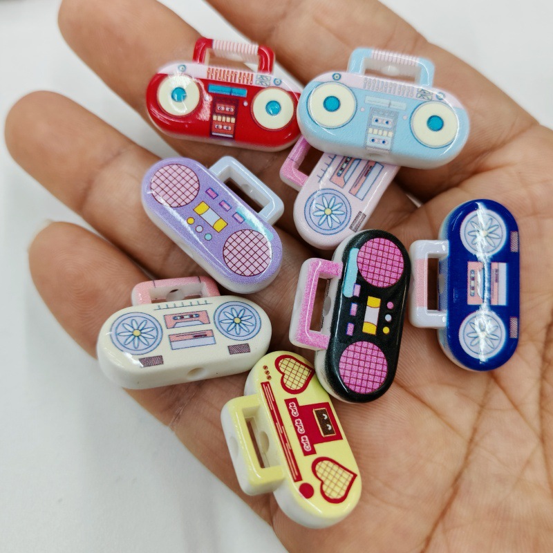 TEMU 20pcs Set, Mixed Pack, 16 * 26mm Painted Vintage Radio Beaded Accessories, Adult Craft Accessories, Beaded Jewelry Materials, Creative