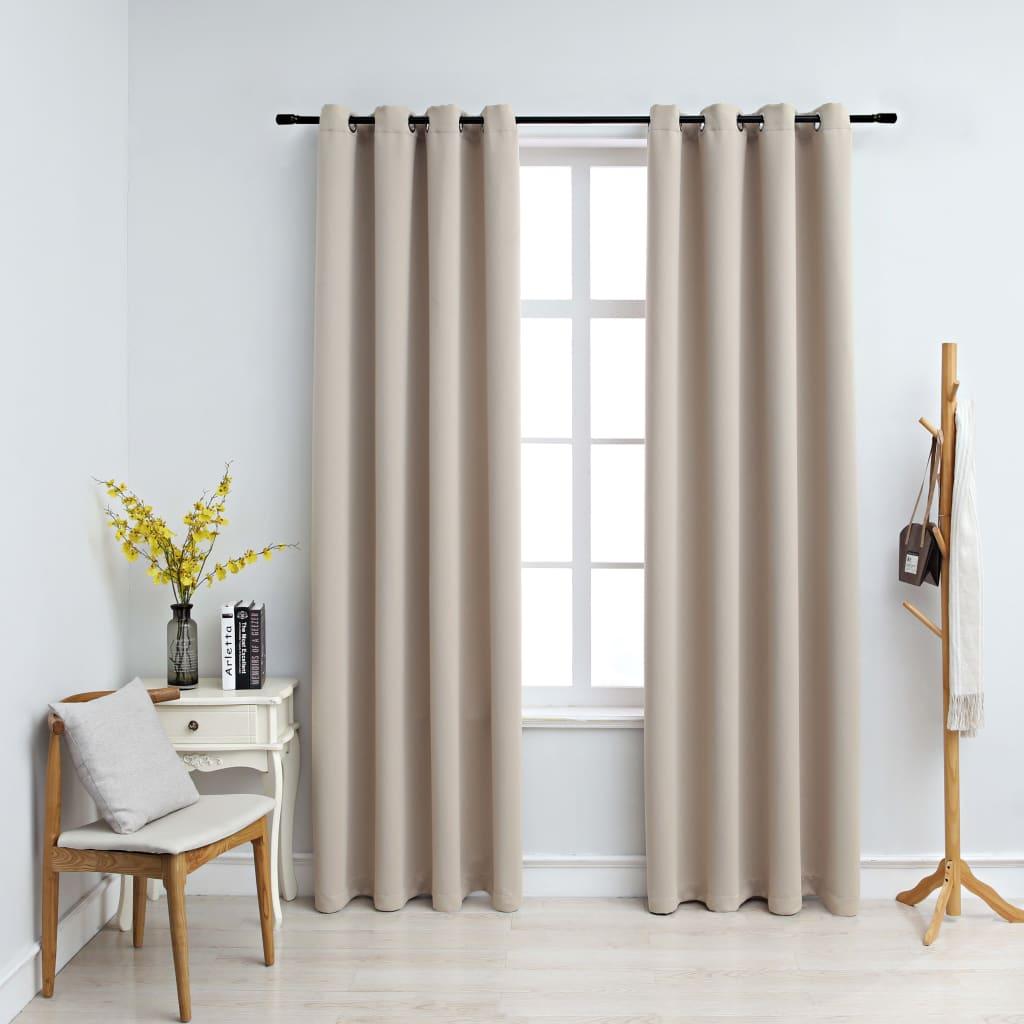 

Blackout Curtains With Metal Rings 2pcs 140x245 Cm