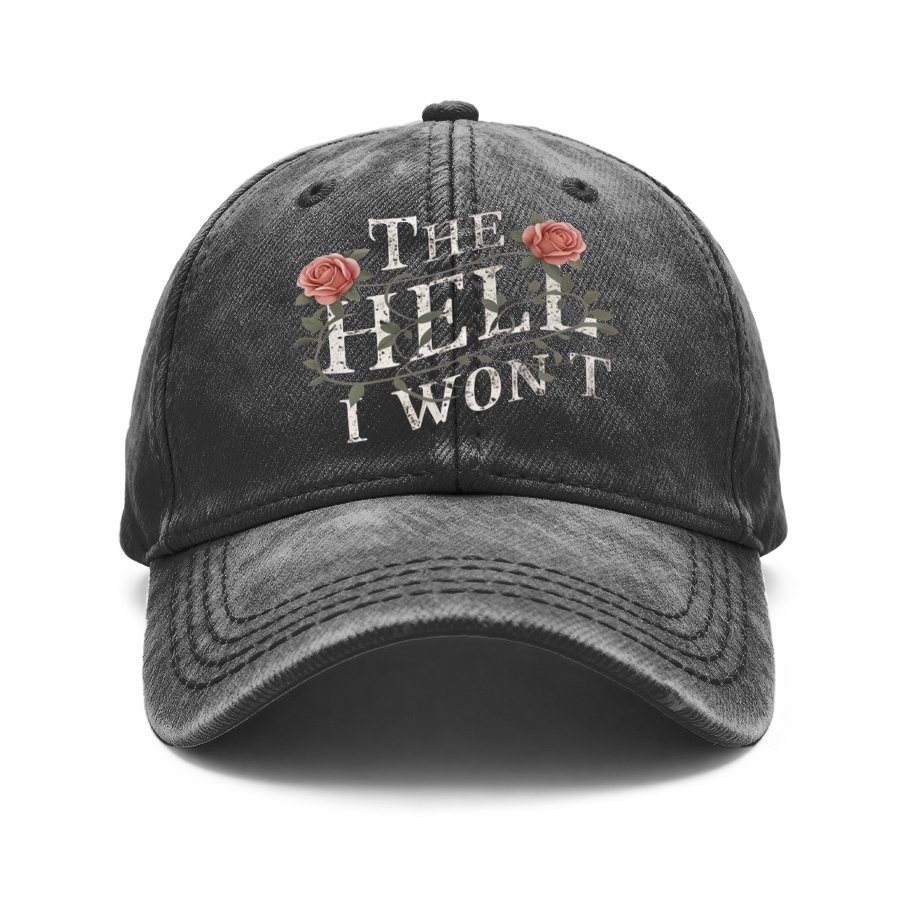 TEMU 1pc Vintage Washed Unisex Baseball Caps, The ' Floral Retro Graphic, Adjustable, Hat, Suitable For Outdoor Activities And Casual Wear, Gifts For