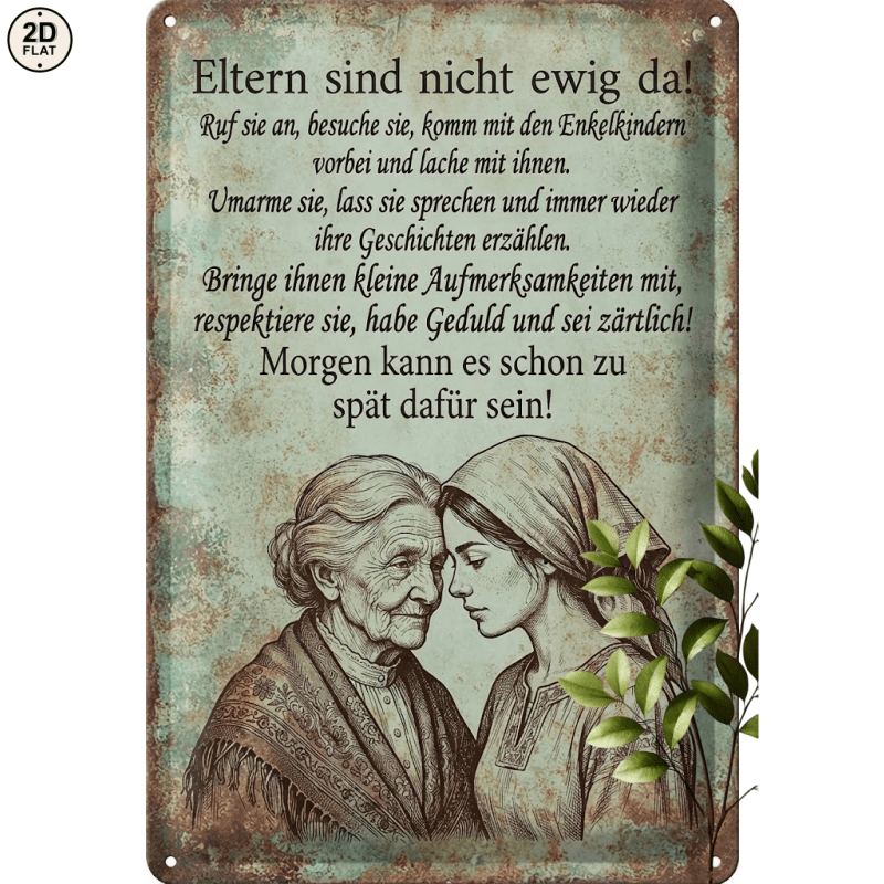 Image of 2d Flat - 1pc Metal Sign. Parents Are Perfect For Home, Office, Bar, Outdoor Decor 20x30cm 2d Flat