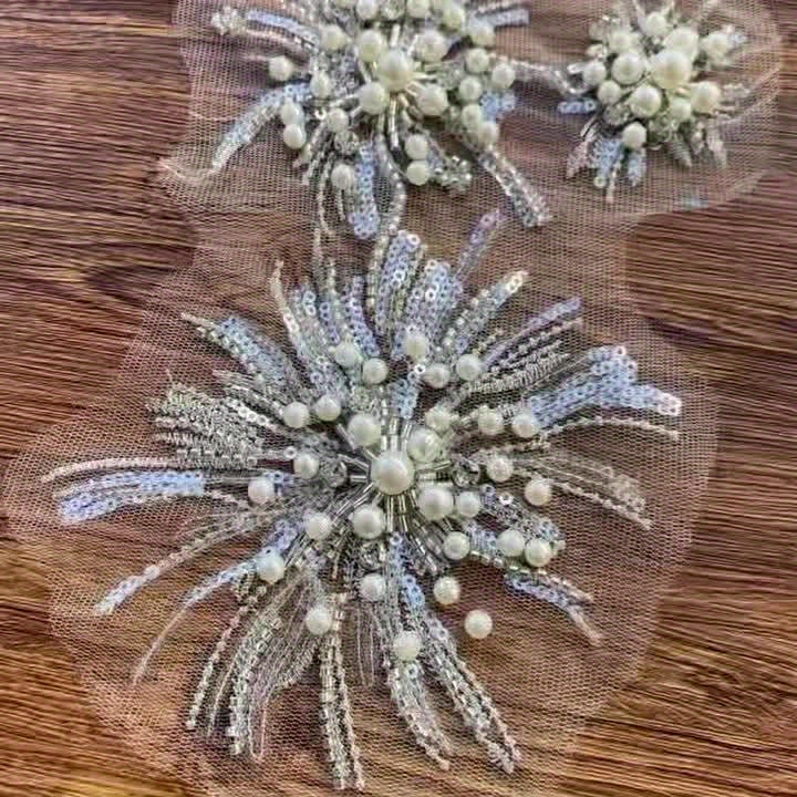 Fireworks Design Embroidered Patch for Wedding Gowns
