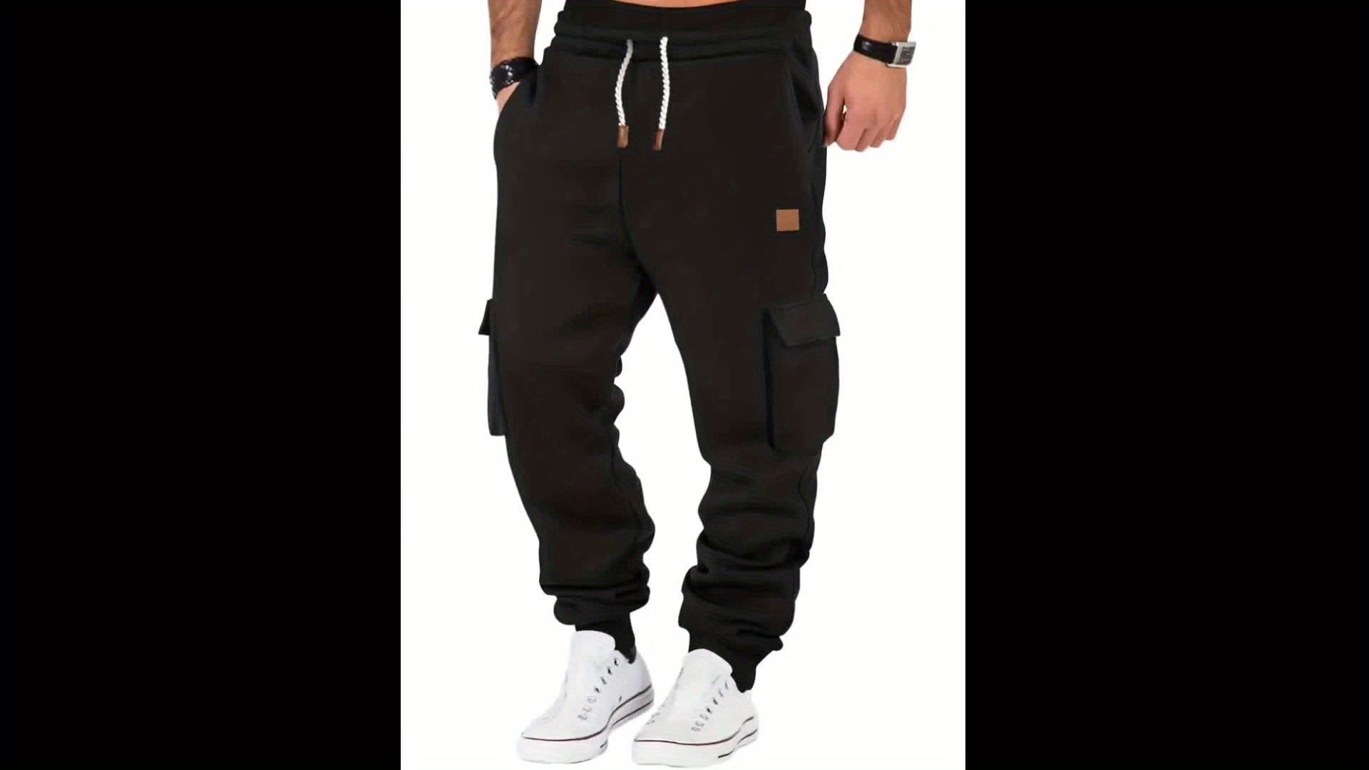 Men's Classic Tapered Joggers with Drawstring Waist - Casual Loose Fit, Stretch Fabric for Fall/Winter Workouts & Cycling, Jogging Outfit 12 Men's Classic Tapered Joggers with Drawstring Waist - Casual Loose Fit, Stretch Fabric for Fall/Winter Workouts & Cycling, Jogging Outfit - Image 12