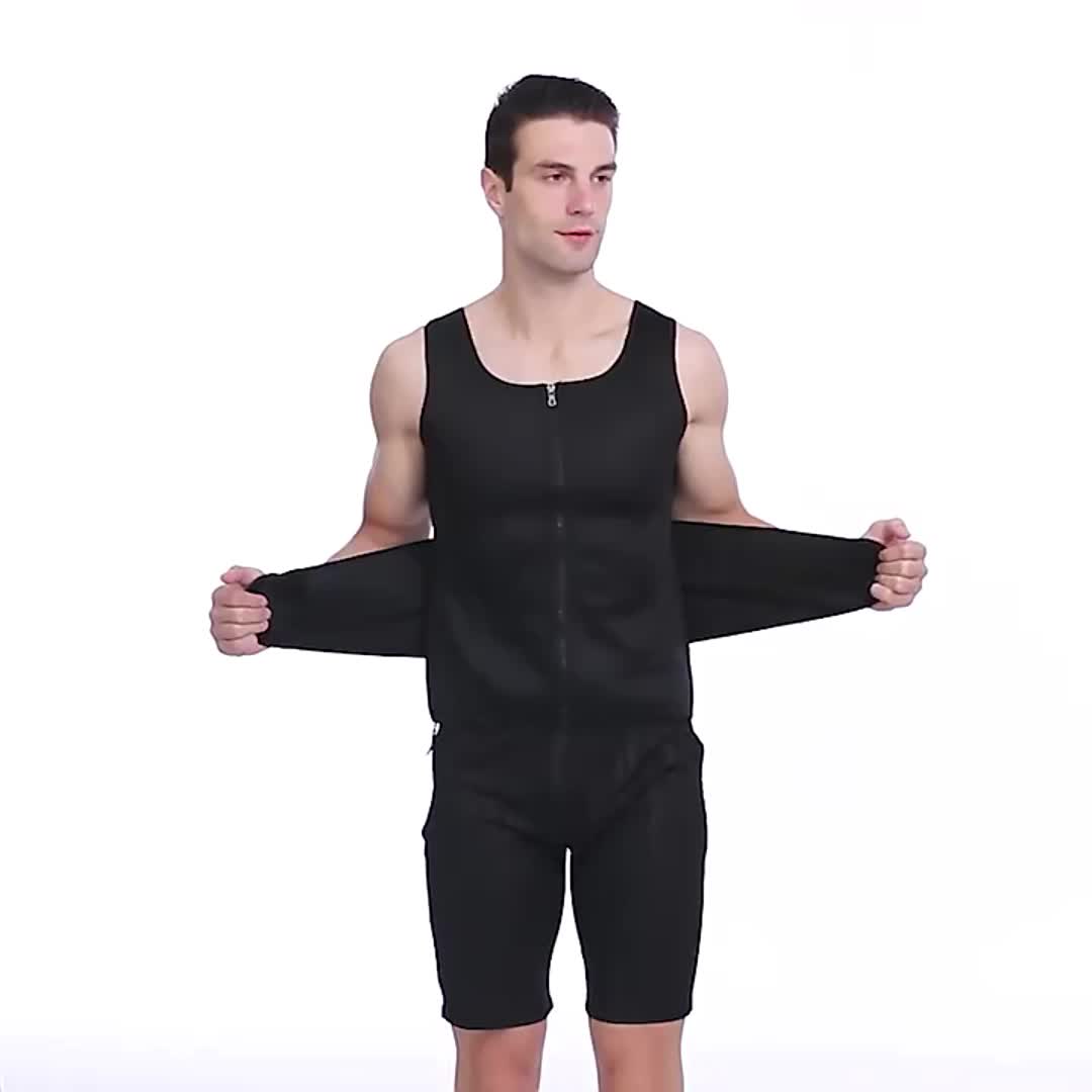 Men's Sweat Sauna Vest Athletic High Stretch Zip Body Shaper - Temu Canada
