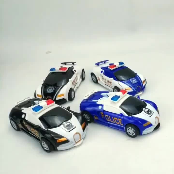 Carro de brinquedo infantil atinge um botão Transformar carro de polícia  Carro de corrida Menino querido Carro de brinquedo Rei Kong Modelo off-road  - Temu Portugal