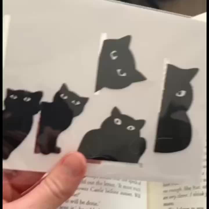Acquista 6/7 pezzi di cancelleria per studenti regalo magnetico gatto nero  segno di impaginazione libro clip segnalibro personalità