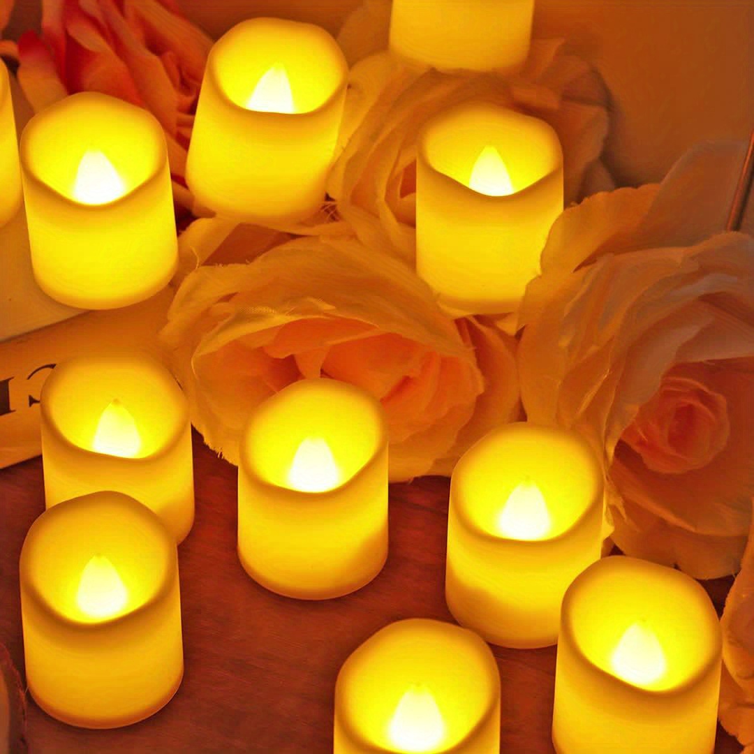 4x Lampes LED Pour Lanternes - Bougie Chauffe-plat Remplacement - Blanc Chaud - Piles Incluses