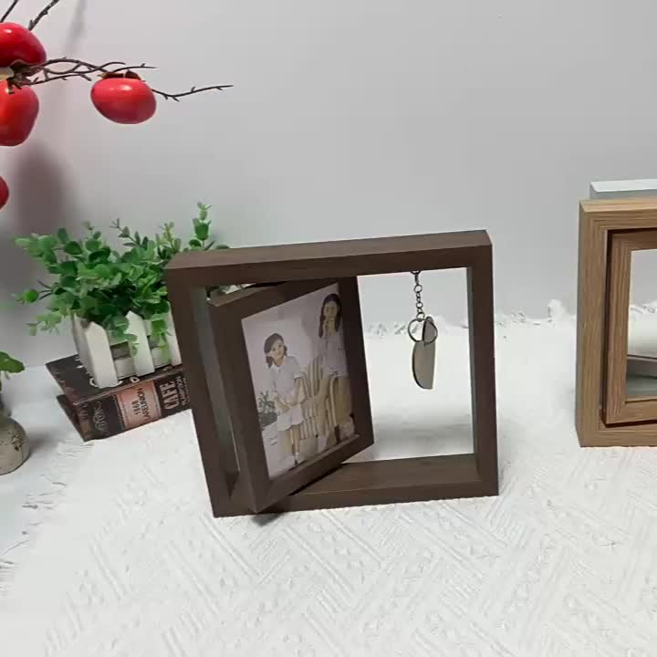 Creative Wooden Photo Frame, Double-sided Rotating Photo Frame,  Heart-shaped Pendant Gift, Gift For Relatives And Friends, Holiday  Christmas Gift, For Home Room Desk Office Wedding Decor - Temu