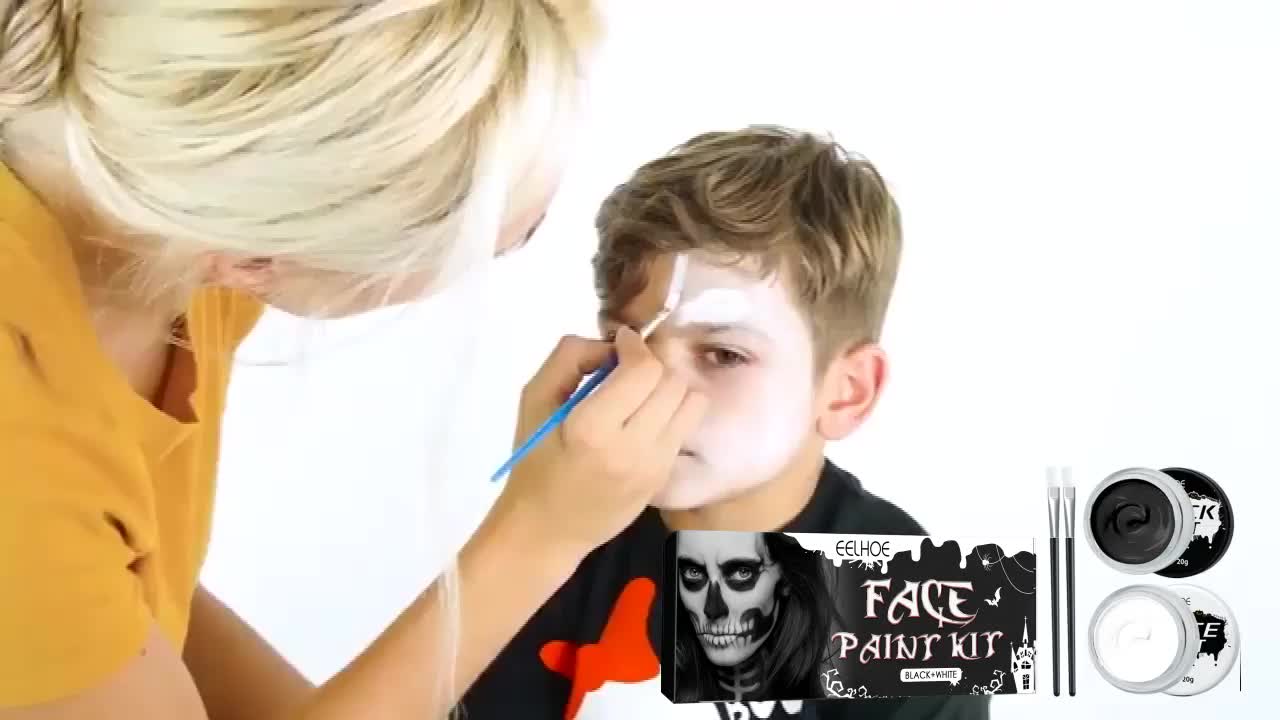 1pc Eelhoe Halloween Black And White Body Paint Vampire Zombie