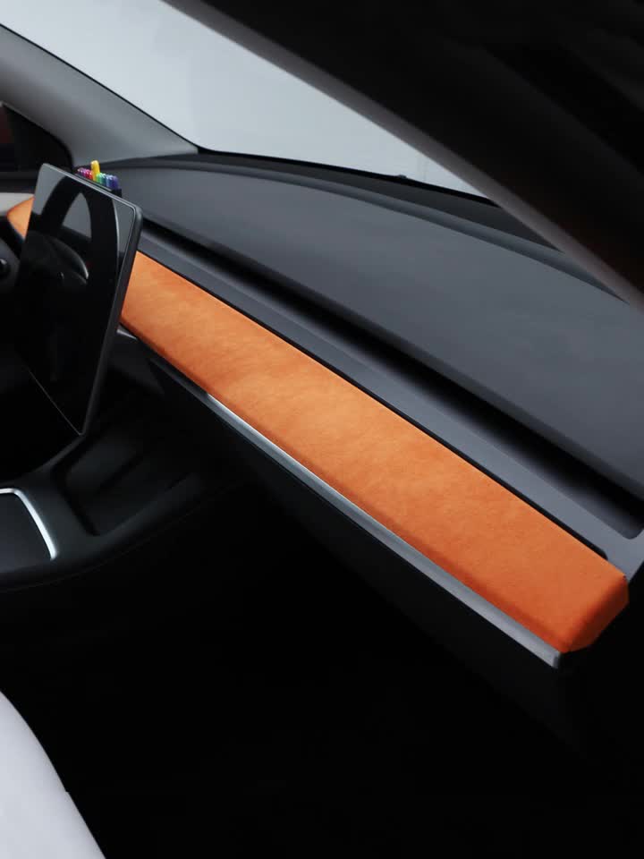 Alcantara Model 3 Y 2019 2023 Car Dashboard Panel Instrument Cover Trim  Decoration Stickers Interior Accessories, 24/7 Customer Service