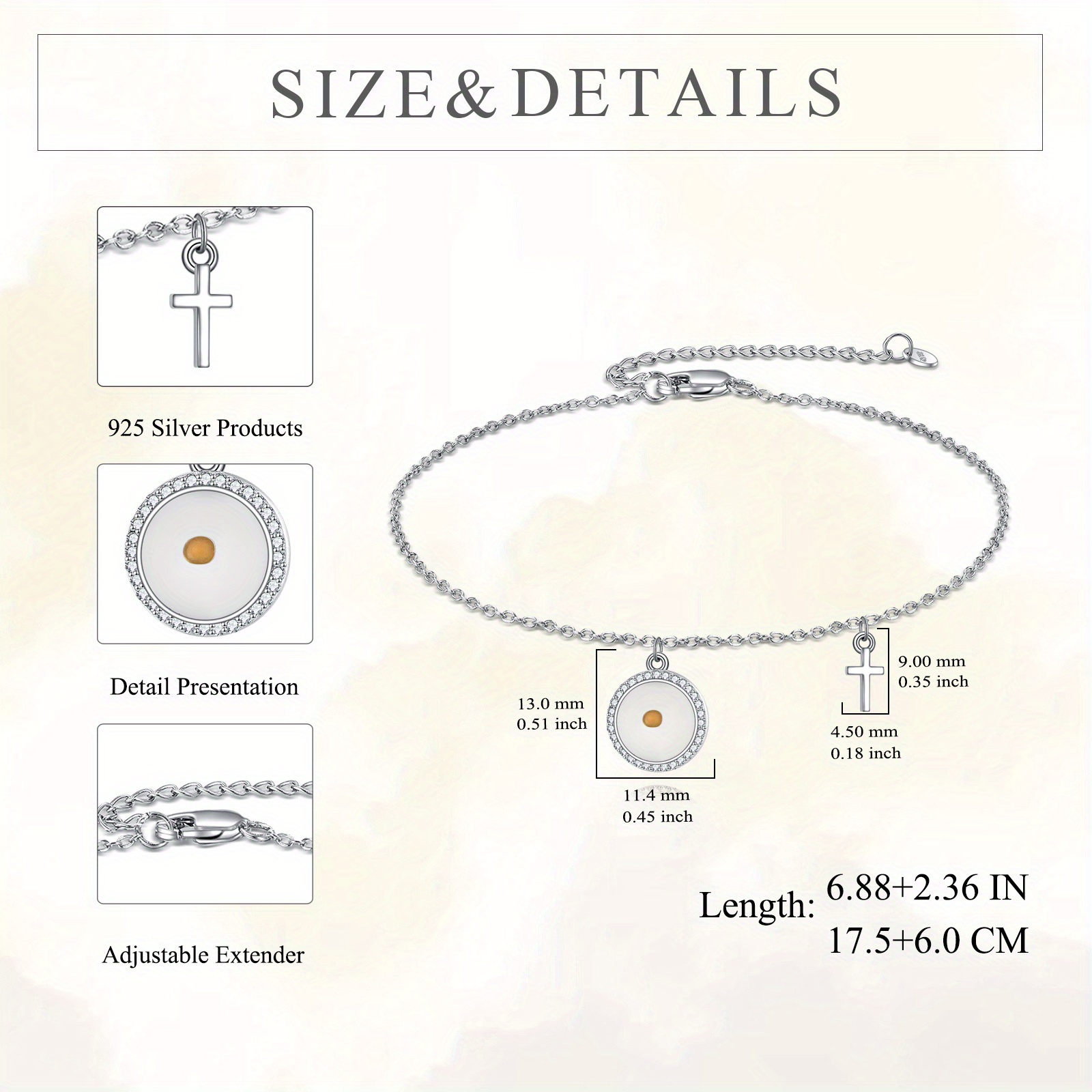 Mustard Seed Adjustable Faith Bracelet, Pure Silver