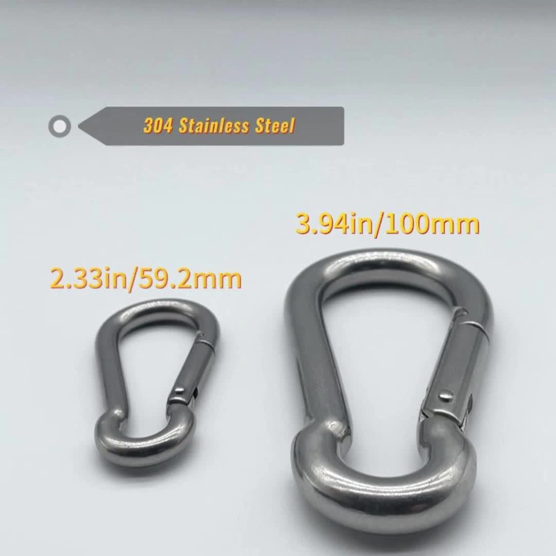MagiDeal Silver 304 Stainless Steel Spring Snap Link Heavy Duty