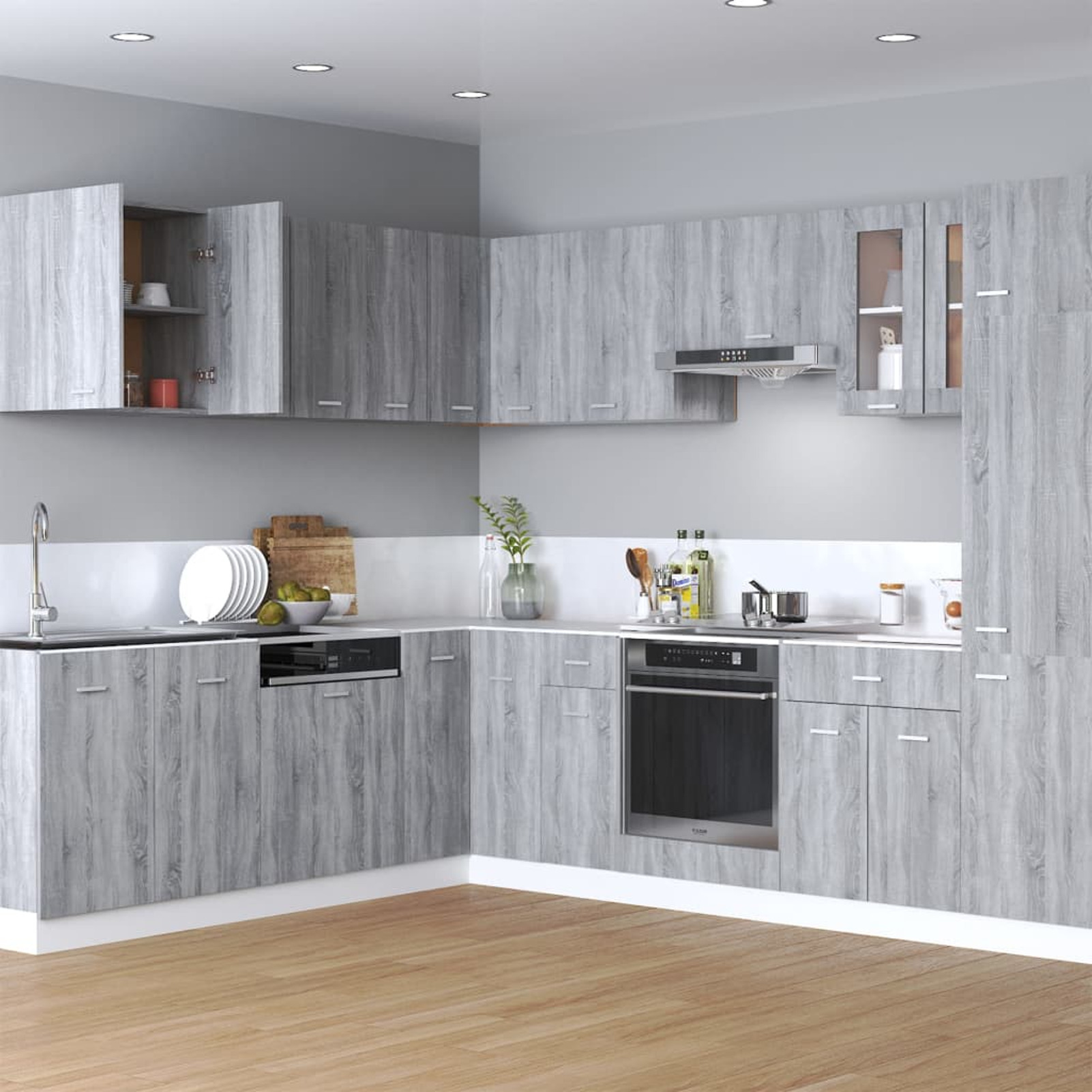 Hanging Cabinet Grey Engineered Wood