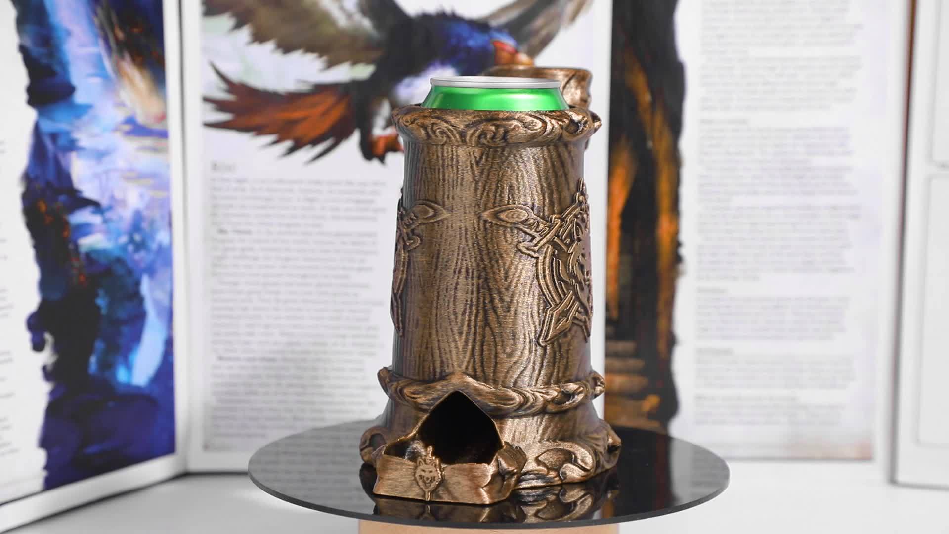 Druid Wolf Crest Cup Dice Tower, Tabletop RPG Gift