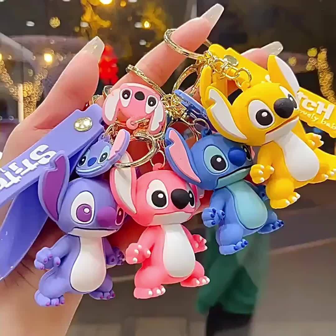 Kawaii Stitch Model Keychain Disney Lilo & Stitch Doll Pendant Key Rings  for Backpack Key Holder Ornament Kids Gifts Accessories