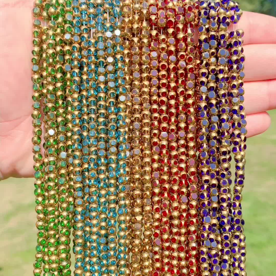 Artificial Crystal Faceted Glass Beads Color Plated Loose Spacer Beads For  Jewelry Making Diy Unique Bracelet Necklace Women's Jewelry Accessories -  Temu