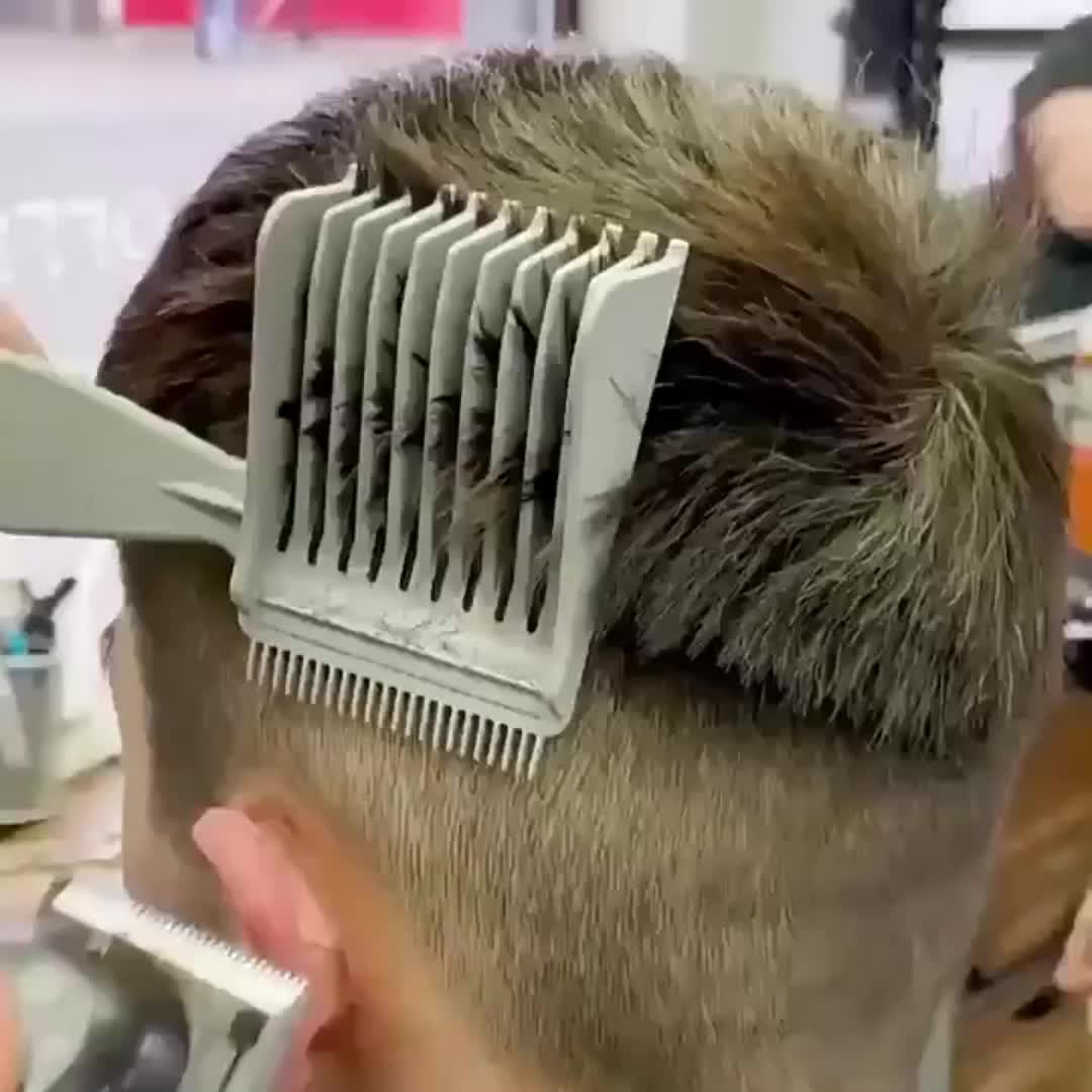 Haircut Barber Fade Peignes,Peignes De Coupe De Cheveux À Positionnement  Incurvé,Peigne De Rasoir À Dents Fines Et Larges [u3322]
