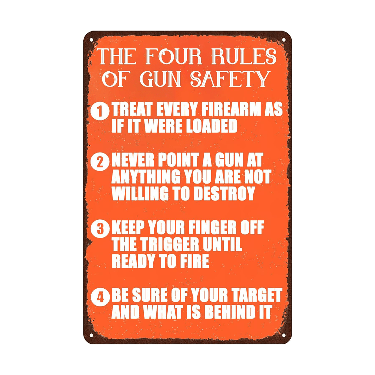 

1pc Of 8x12 Firearm Rules Plaque - No-electricity Necessary - Decorative For , , , And - Firearm Handling Instructional Display