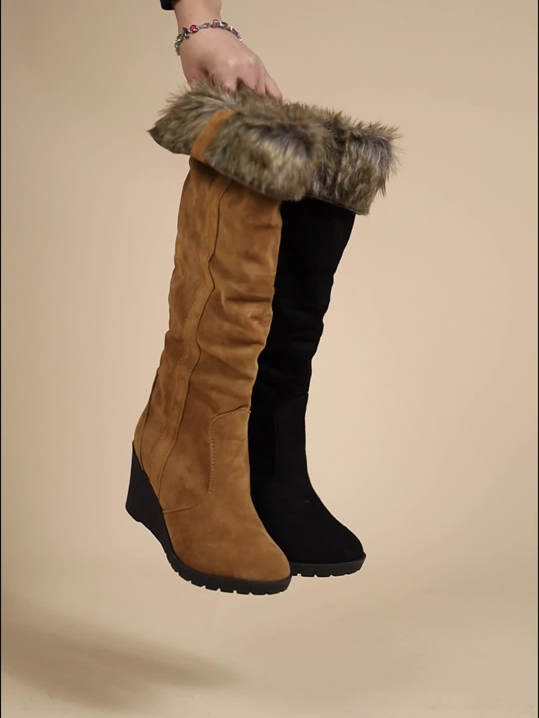 Fur lined cheap boots knee high