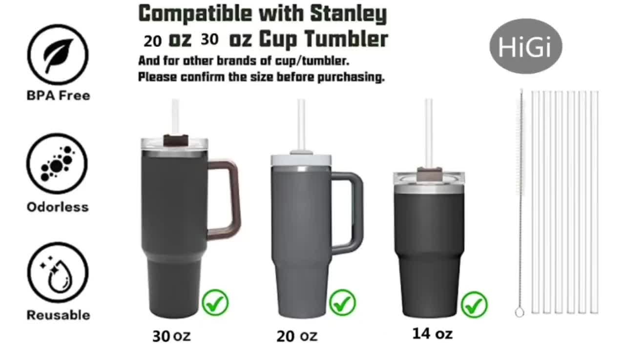 Silicone Replacement Straws For Stanley 20 30 Cup, Reusable Straws  Compatible Stanley Tumbler, Long Straw With Cleaning Brush For Stanley Cup  Accessories - Temu United Arab Emirates