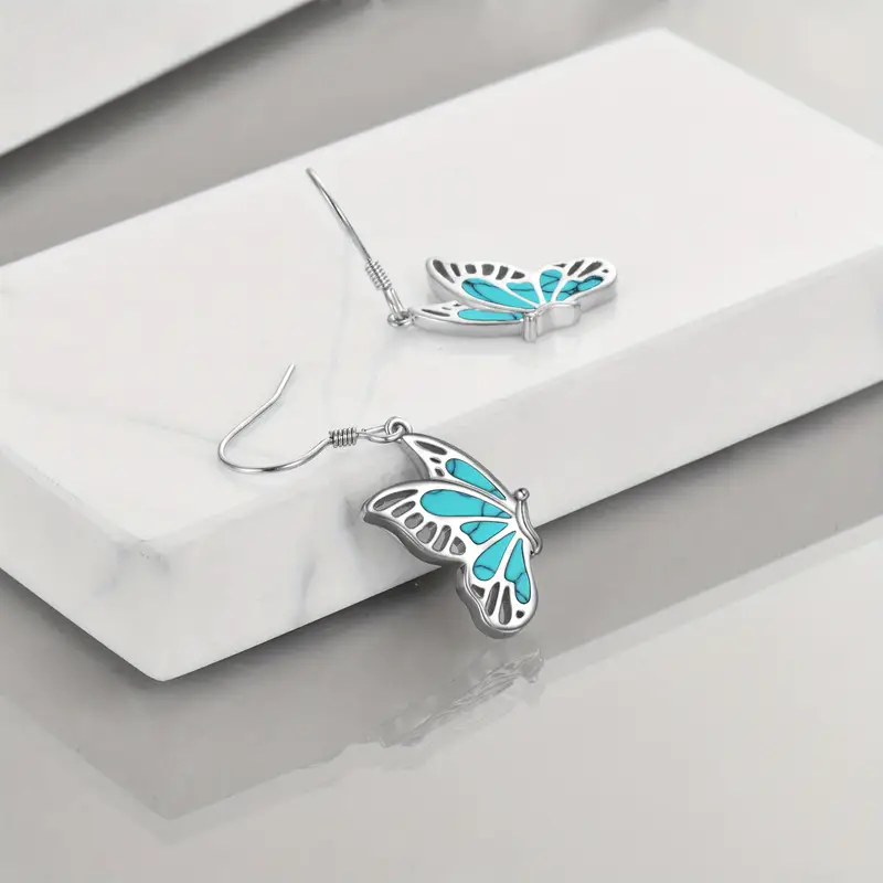 yfn   earring for women sterling silver abalone   drop earring jewelry birthday gift for mom hypoallergenic turquoise Product details 0